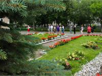 Первый день отборочного этапа городского конкурса цветочных клумб. 